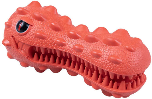 Duvo plus playtime chew toy griplay dino head for dogs 16x7x7cm red