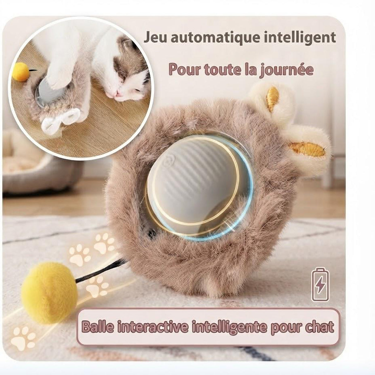Balle interactive rotative